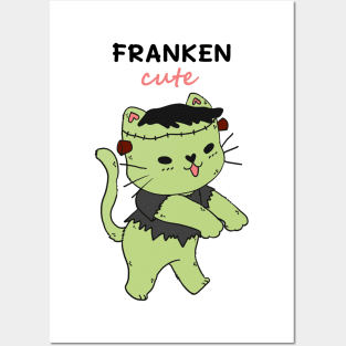 Frankenstein cat, franken cute, cat Halloween cute gift cat lover Posters and Art